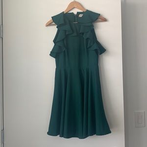 Altar’d State Green Ruffle Mini Skater Dress